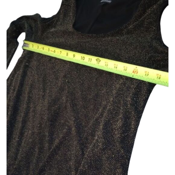 Nina Leonard Women's Size Medium Black & Gold Sparkle Knee Length Dress - Picture 4 of 8
